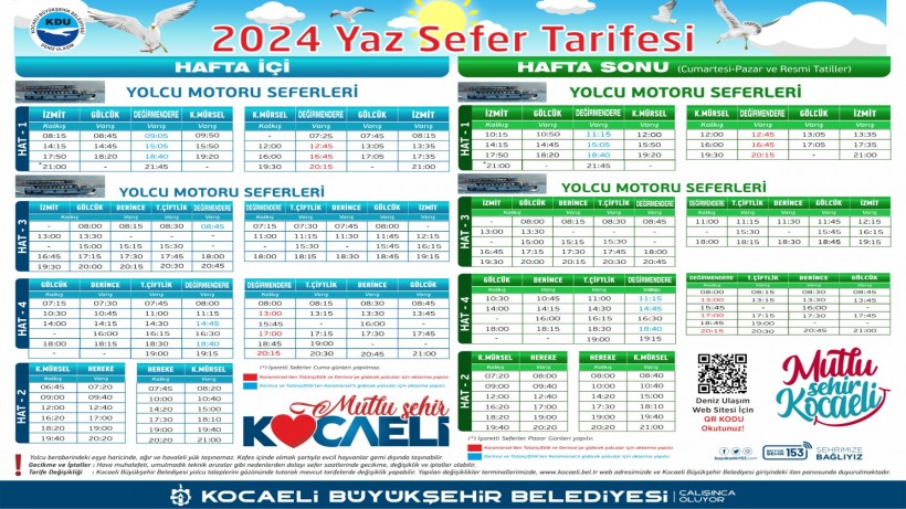 Deniz ulaşımında yaz sefer tarifesine geçilecek