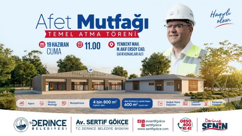 Derince´de Afet Mutfağı´nın Temeli Atılıyor