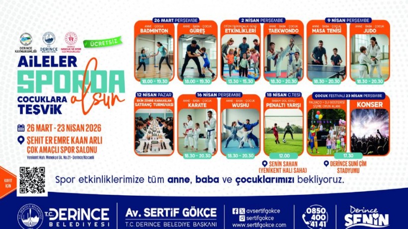 Derince'de Aileler ve Çocuklar Sporda Buluşuyor