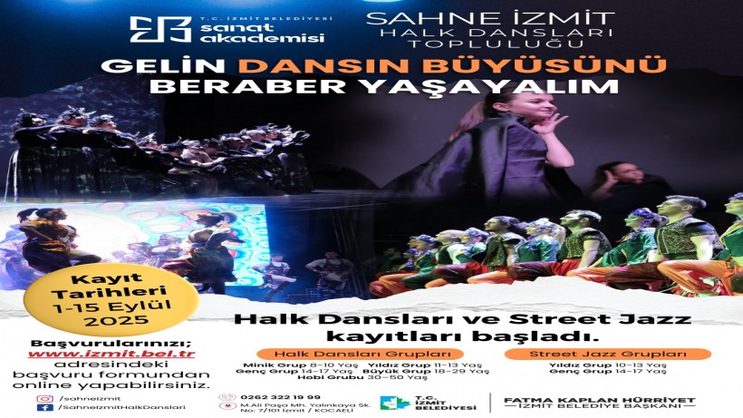 Sanat Akademisi’nde Halk Dansları ve Street Jazz grupları için ücretsiz kayıtlar başlıyor