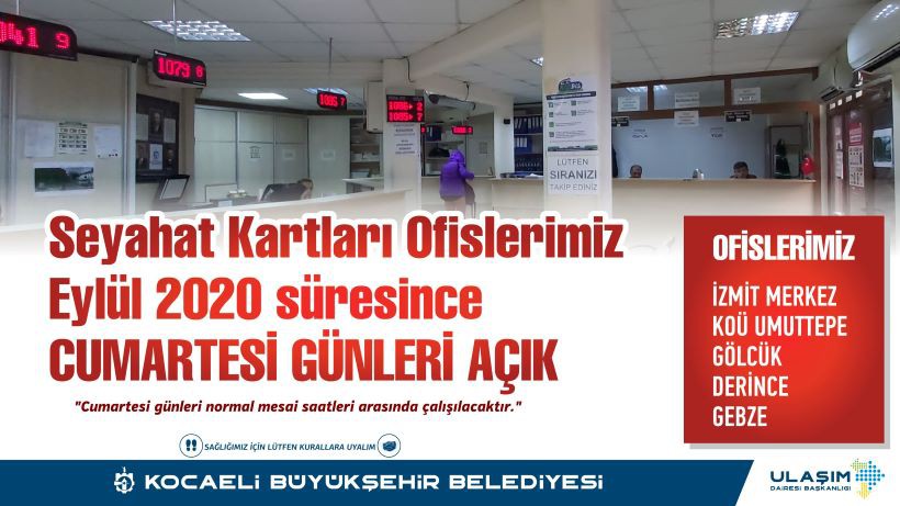 Seyahat kartları ofisleri, Eylül ayında Cumartesi günleri açık olacak