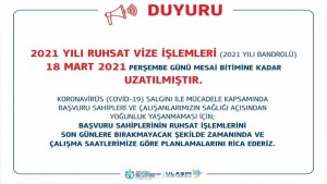 2021 yılı ruhsat vize işlem tarihi 18 Mart’a uzatıldı