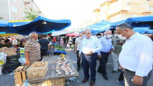 Başkan Aygün,Pazarcı esnafını ziyaret etti