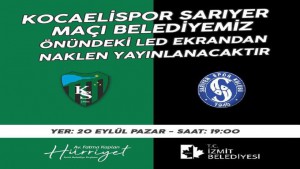 İzmit Belediyesi Kocaelispor’un ilk maçını, Belsa önünde canlı yayınlayacak