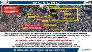 Şehir Hastanesi Tramvay Hattı için yol kapatılacak